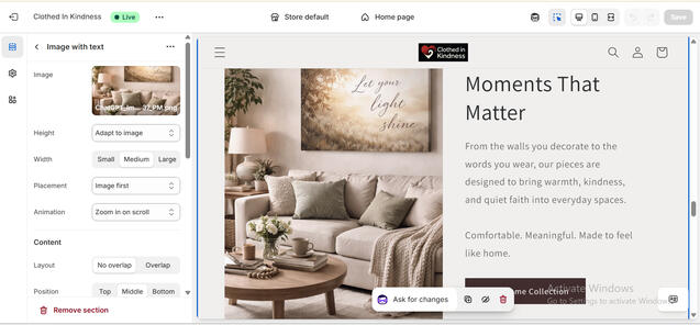 Website Created on Shopify