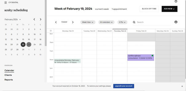 Creating Events (Acuity Scheduling)